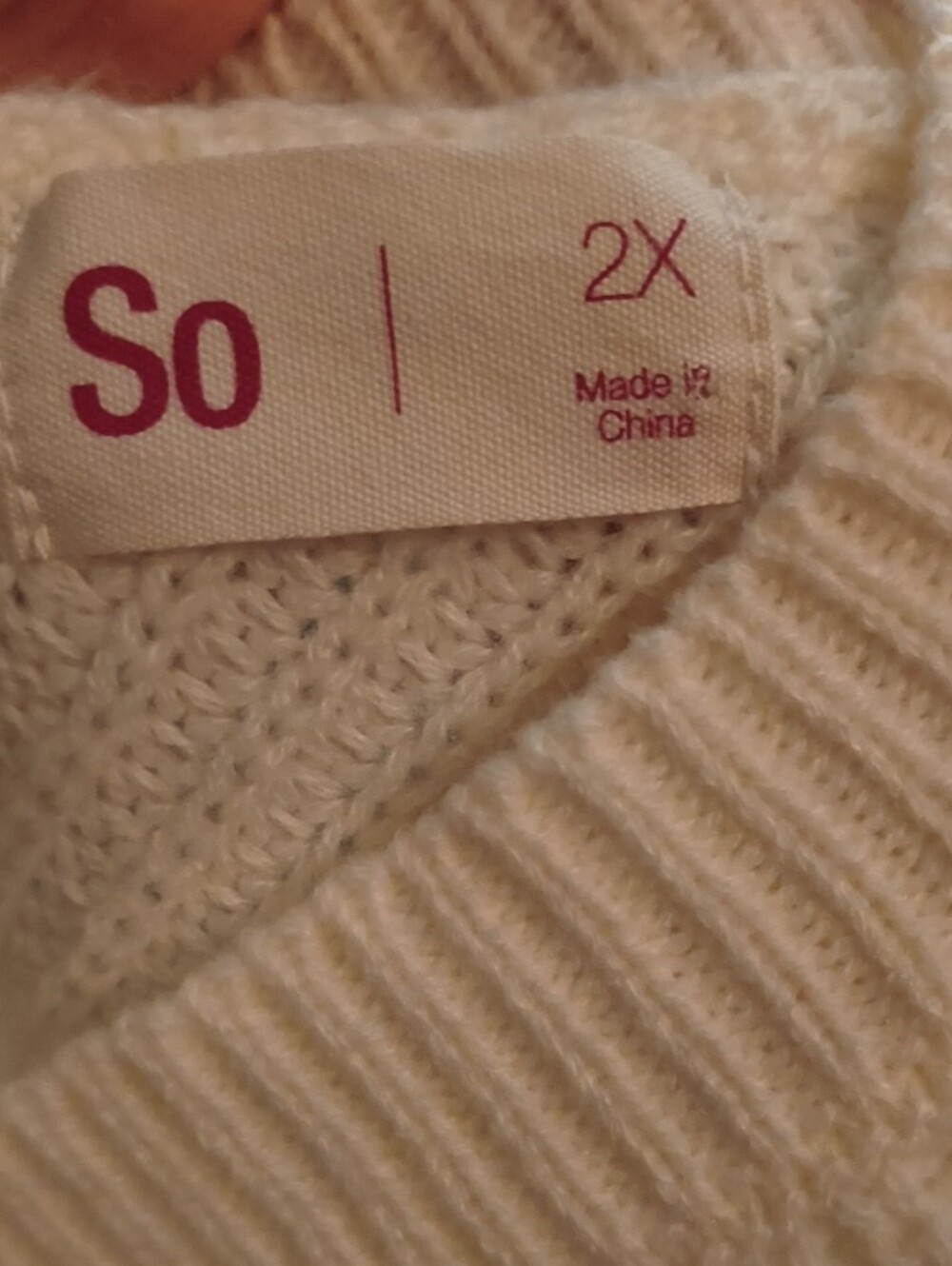 SO Cream V-Neck Ribbed Drawstring Sweater - Picture 6 of 6